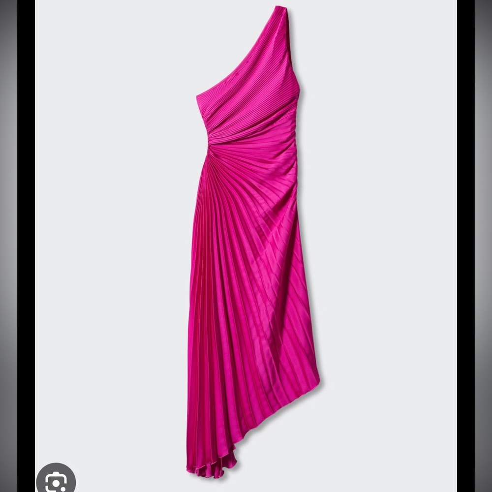 Mango pink pleated dress